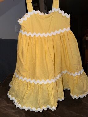 Girls Yellow JOIE Sundress with White Ric Rac Trim size 4T NWT